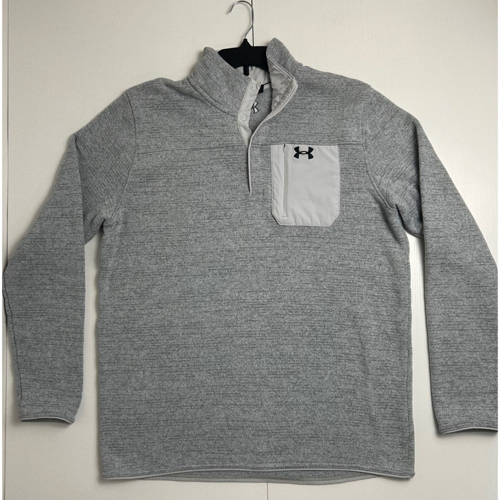Under Armour Mens Specialist Henley 2.0 Fleece Pullover Gray 1316276 XXL